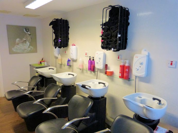 Salon hair wash area